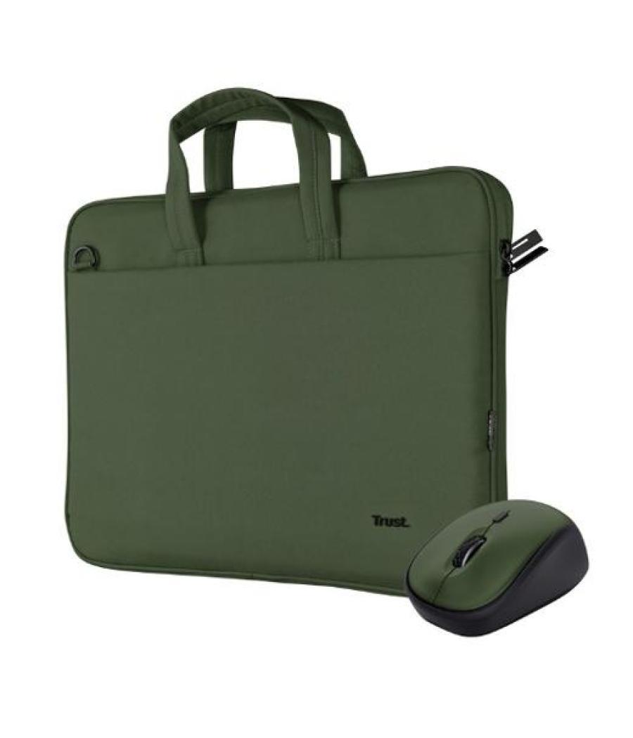 Trust maletin para portátil de 16" bologna verde + raton inalambrico