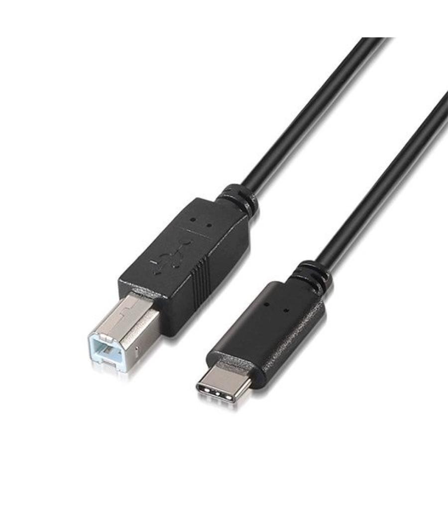 Cable usb(b) 2.0 a usb(c) 2.0 aisens 2m negro