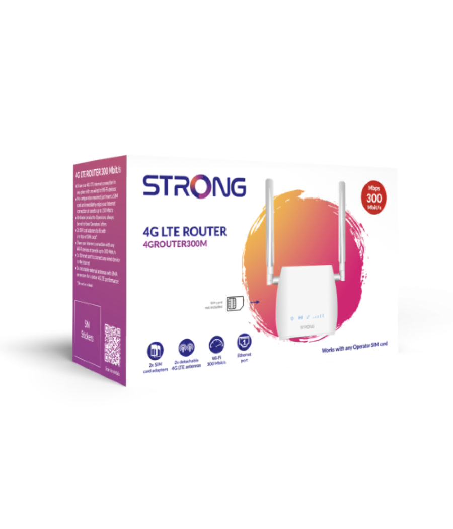 Strong 300m router inalámbrico ethernet rápido banda única (2,4 ghz) 4g blanco