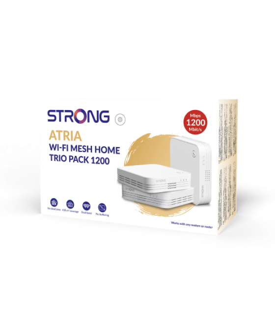 Strong wi-fi mesh home trio pack 1200 doble banda (2,4 ghz / 5 ghz) wi-fi 5 (802.11ac) blanco 3 interno