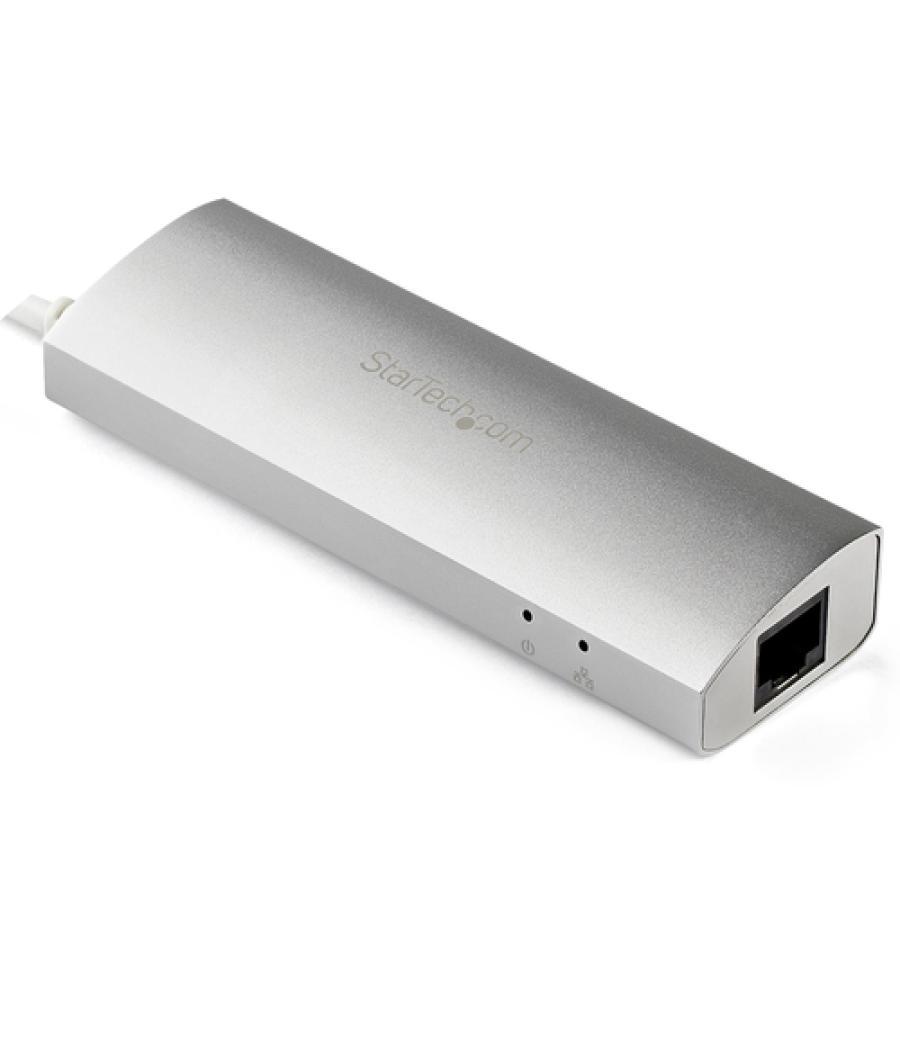 StarTech.com Hub Concentrador de 3 Puertos USB 3.0 (5Gbps) con Adaptador de Red Ethernet Gigabit