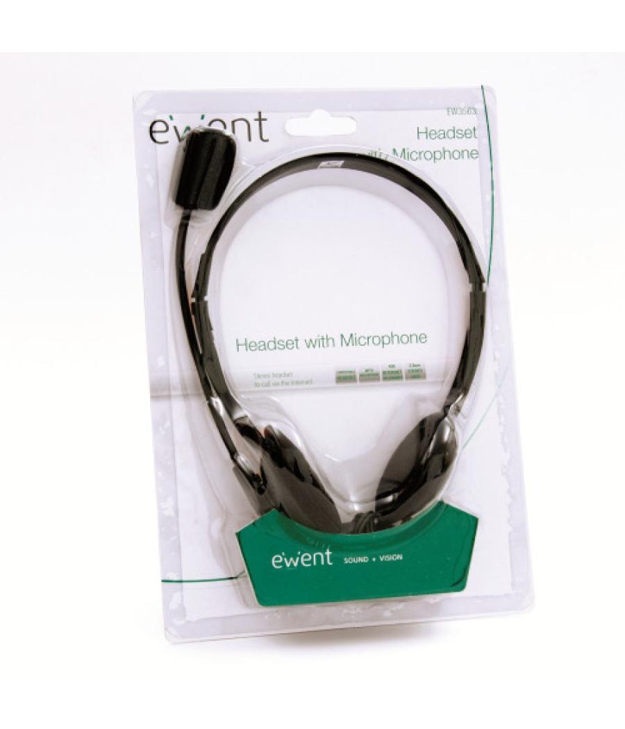 Ewent ew3563 auricular y casco auriculares diadema conector de 3,5 mm negro