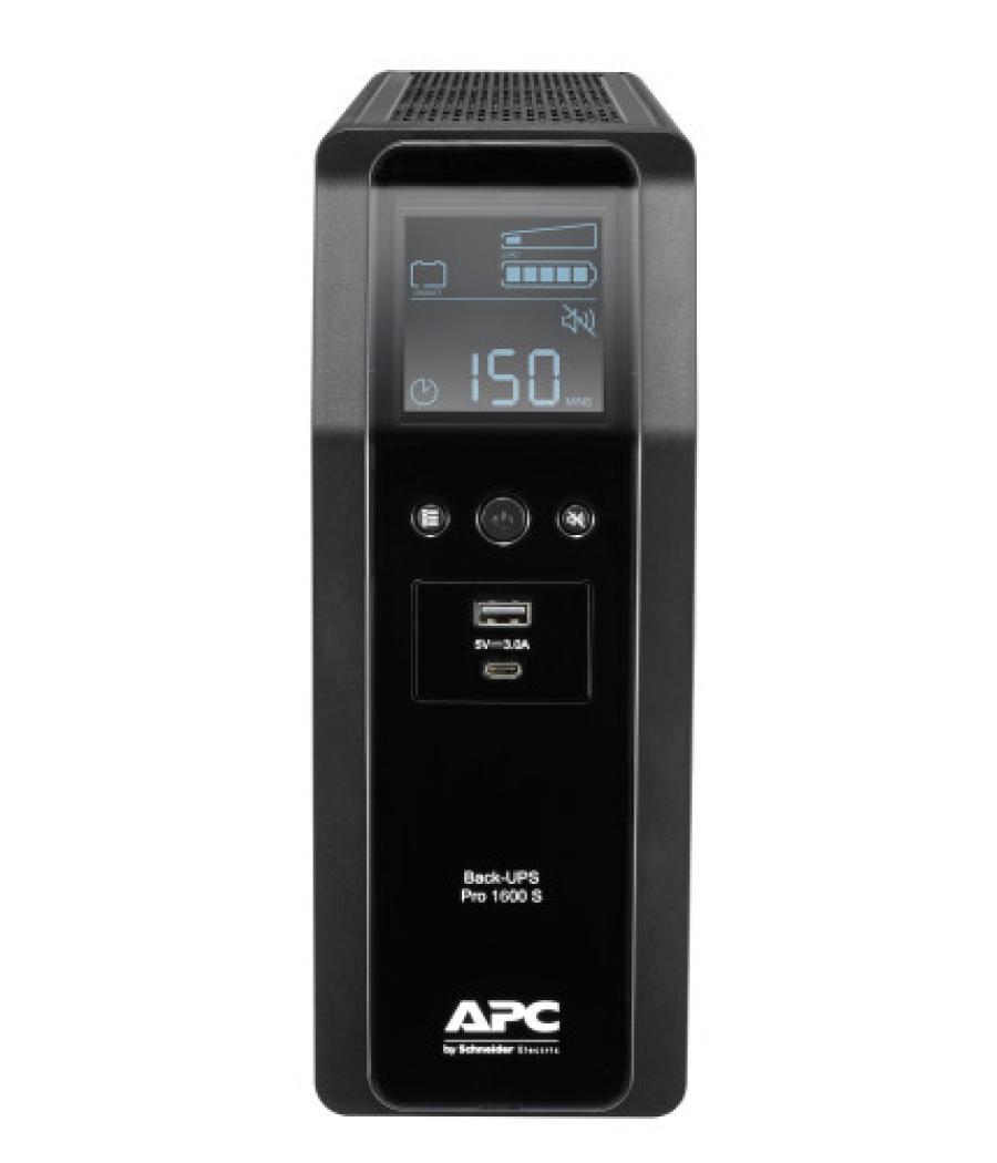 Apc br1600si sistema de alimentación ininterrumpida (ups) línea interactiva 1,6 kva 960 w 8 salidas ac