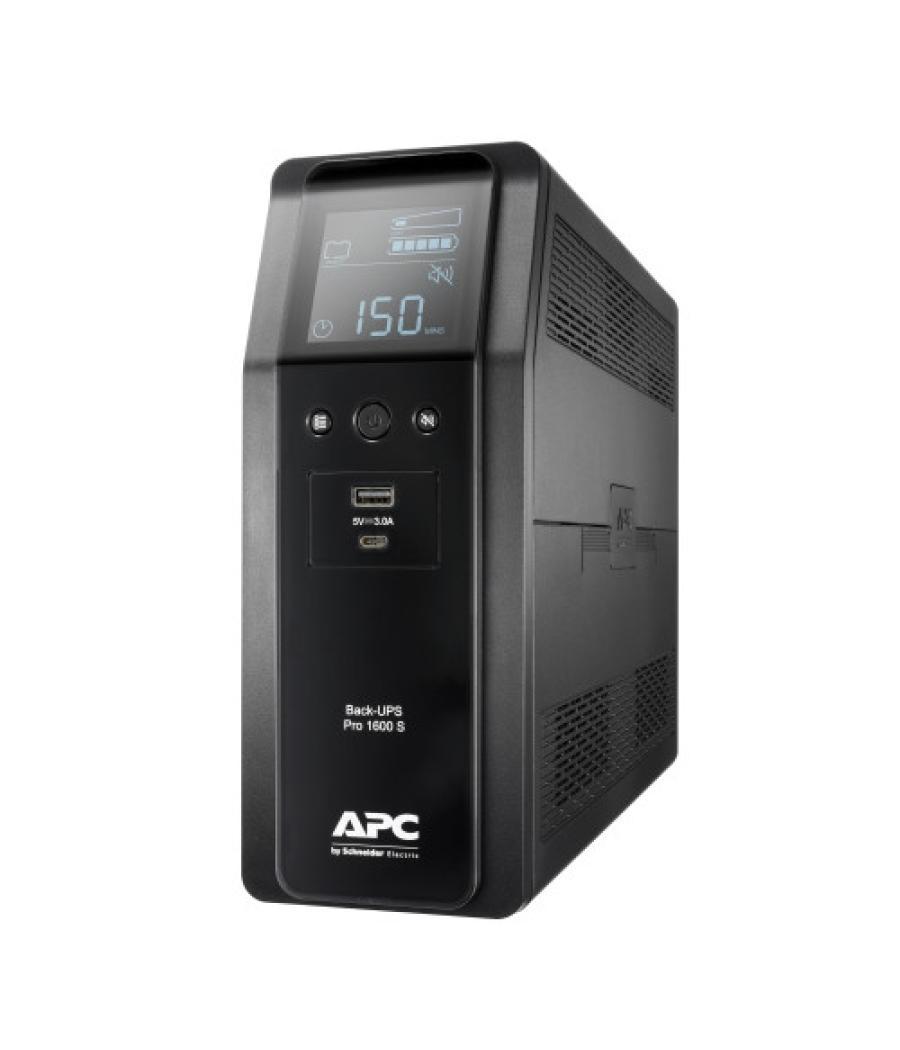 Apc br1600si sistema de alimentación ininterrumpida (ups) línea interactiva 1,6 kva 960 w 8 salidas ac