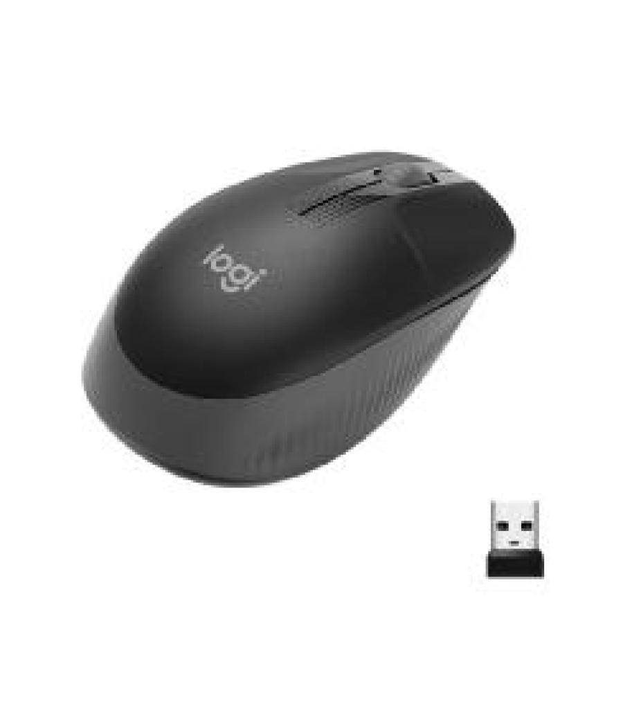 Mouse raton logitech m190 full size optico wireless inalambrico gris marengo