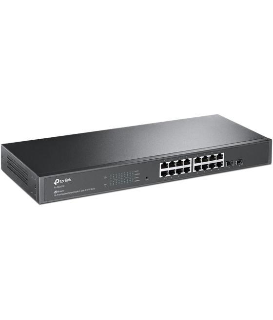 Swicht tp - link 16 puertos 10 - 100 - 1000mbps con 2 ptos sfp gestionable rack 19pulgadas