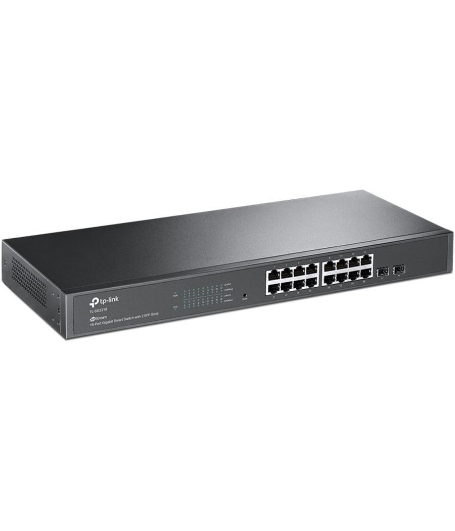 Swicht tp - link 16 puertos 10 - 100 - 1000mbps con 2 ptos sfp gestionable rack 19pulgadas