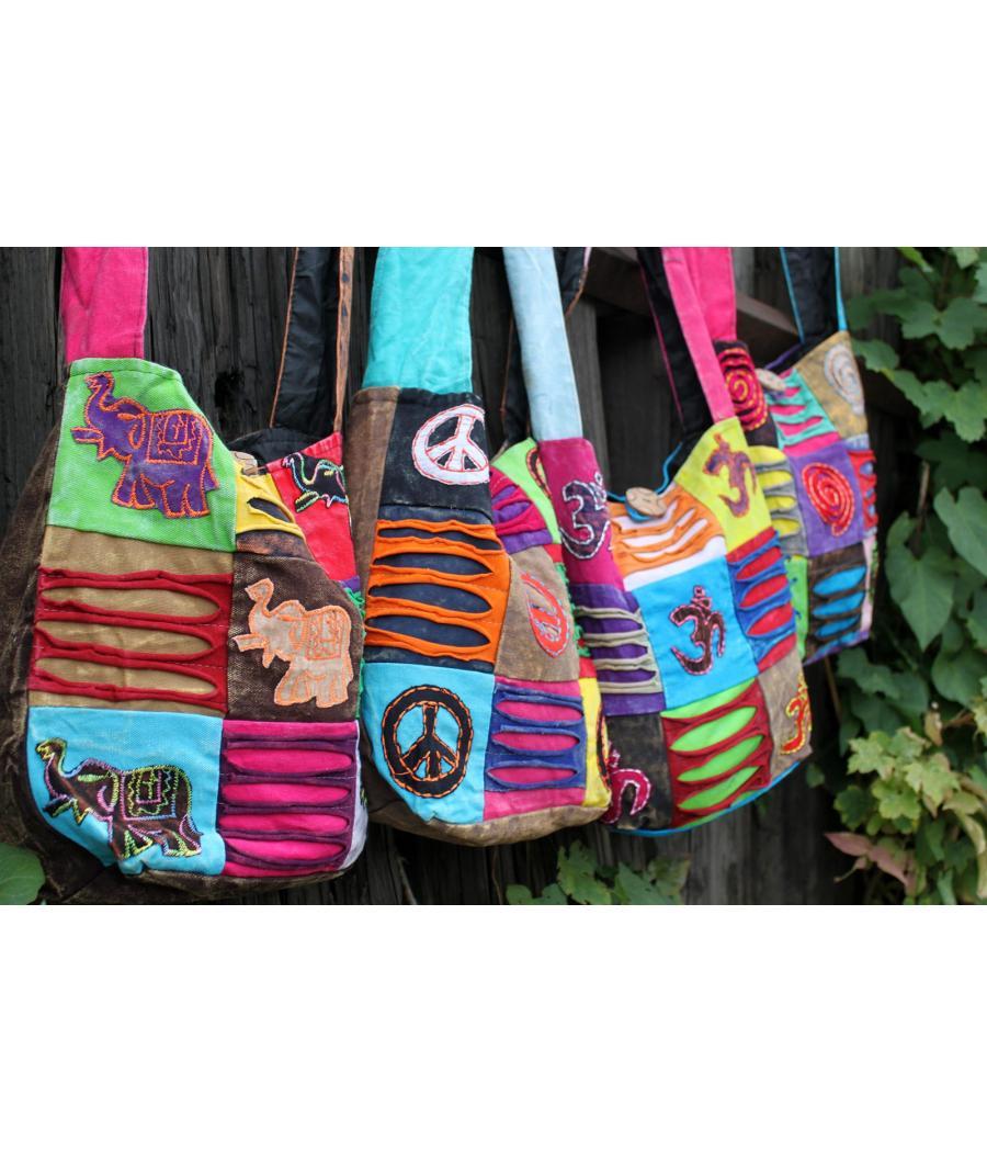 Bolso Étnico Estilo Hippie - Púrpura / espiral