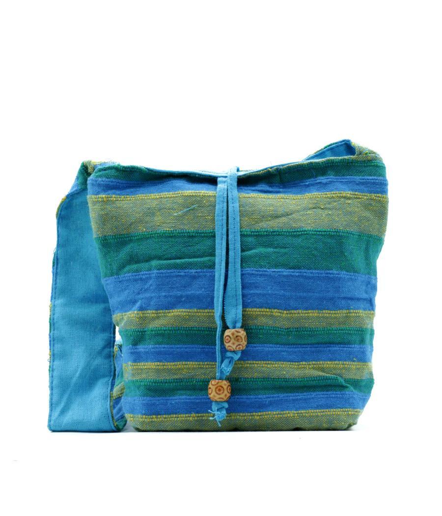 Bolsa bandolera Nepal -Prados de primavera Verde y Azul