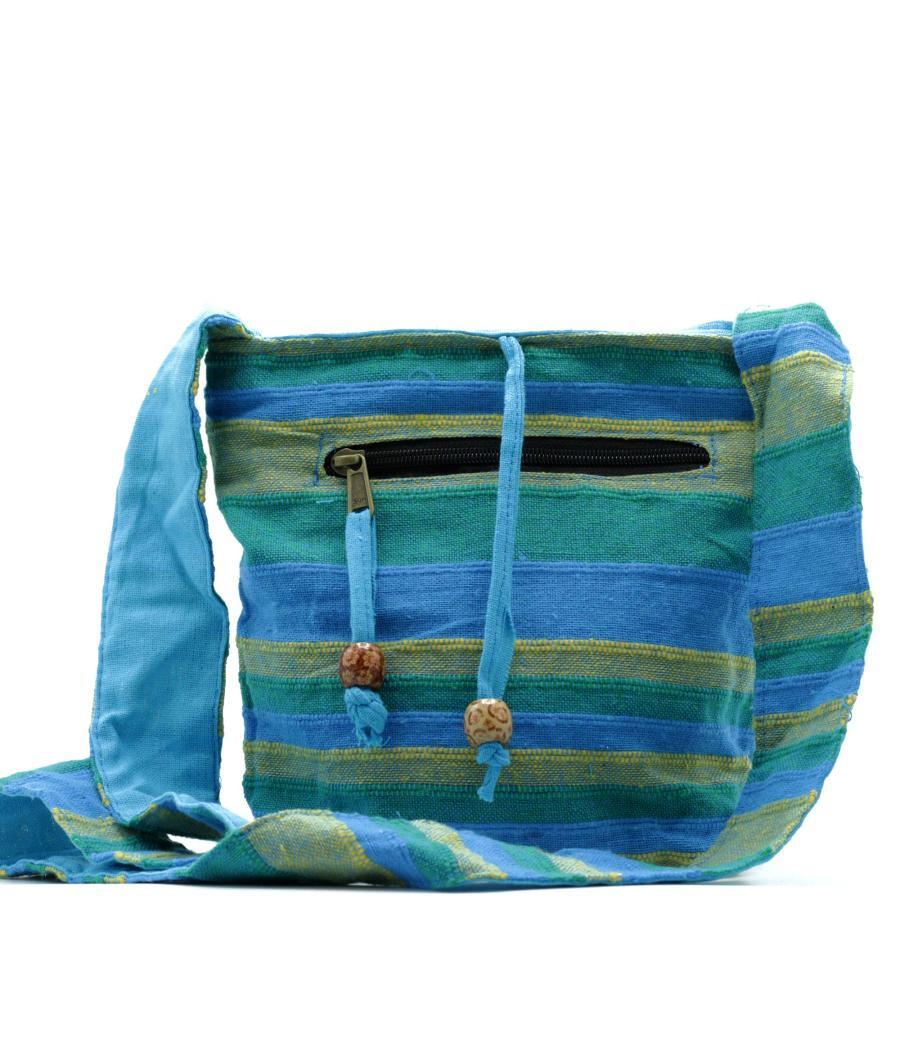 Bolsa bandolera Nepal -Prados de primavera Verde y Azul