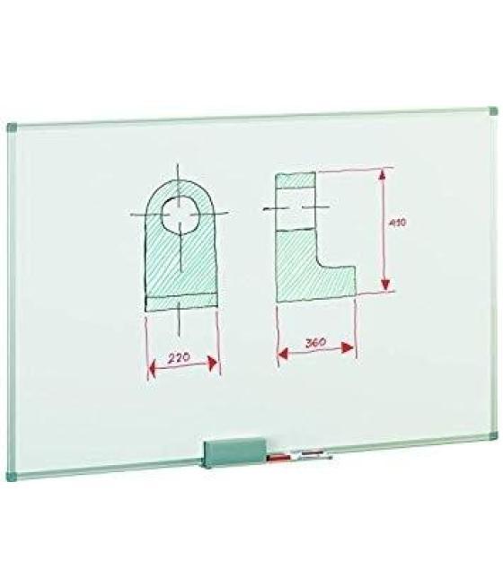 Faibo pizarra blanca acero lacado blanco marco de aluminio 60x90 cm