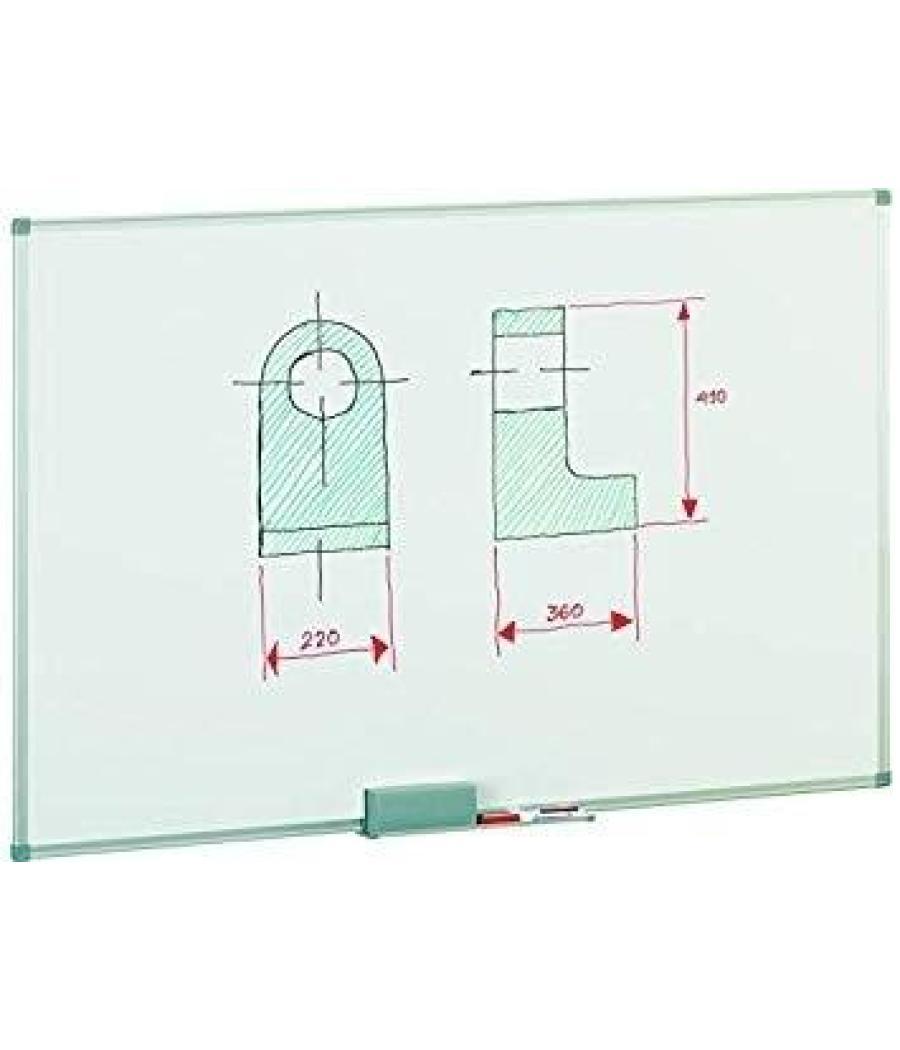 Faibo pizarra blanca acero lacado blanco marco de aluminio 60x90 cm