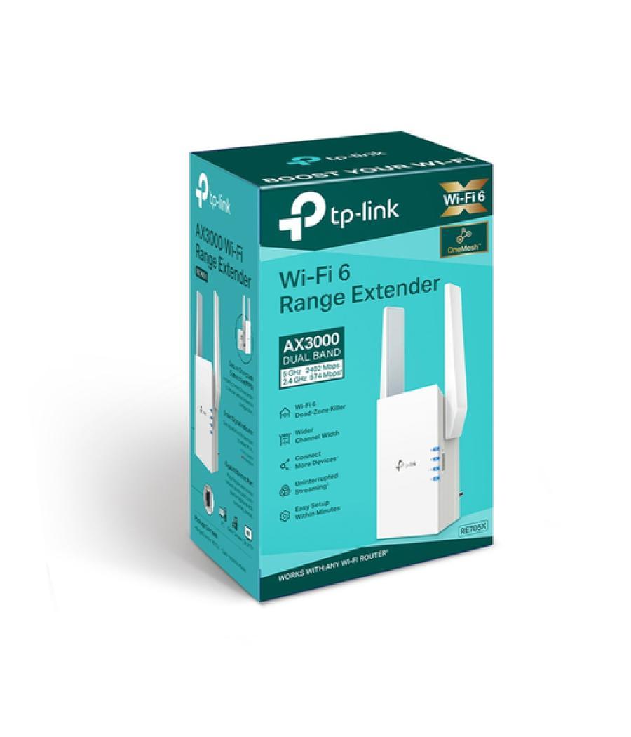 TP-Link RE705X sistema Wi-Fi Mesh (Wi-Fi en malla) Doble banda (2,4 GHz / 5 GHz) Wi-Fi 6 (802.11ax) Blanco 1 Externo