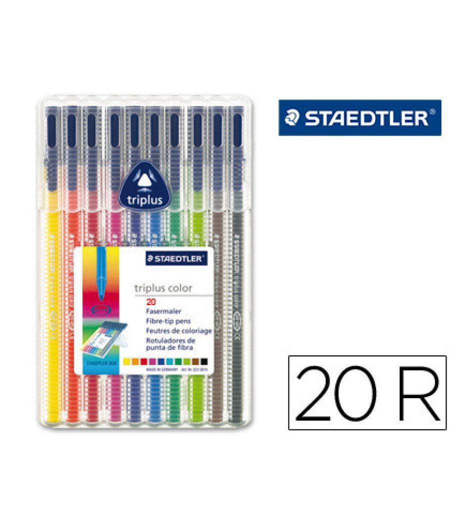 Rotulador staedtler triplus color 323 estuche de 20 unidades colores surtidos