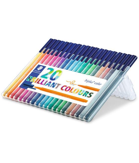 Rotulador staedtler triplus color 323 estuche de 20 unidades colores surtidos