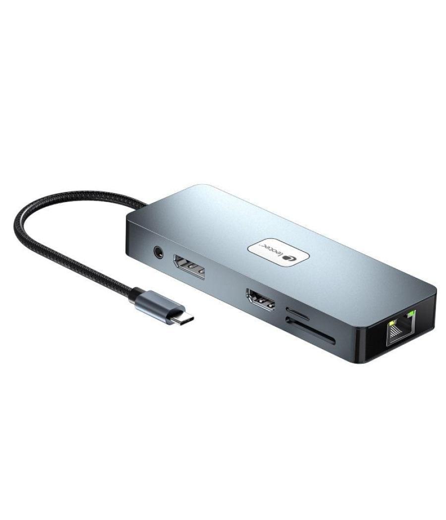 Docking usb tipo-c leotec leds03/ 3xusb/ 1xusb tipo-c pd/ 1xhdmi 4k/ 1 xdisplayport/ 1xvga/ 1xaudio/ 1xrj45/ 1xlector tarjetas s