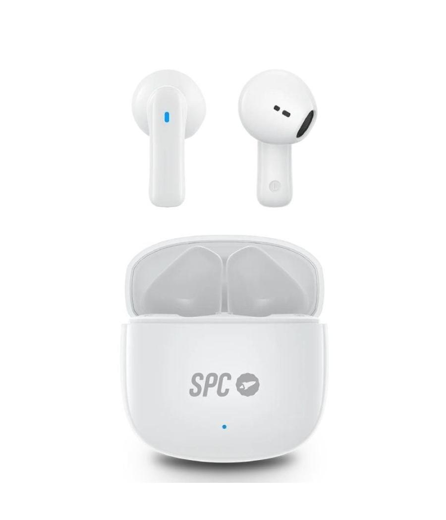 Auriculares bluetooth spc zion 2 play con estuche de carga/ autonomía 7h/ stick corto 30mm/ blancos