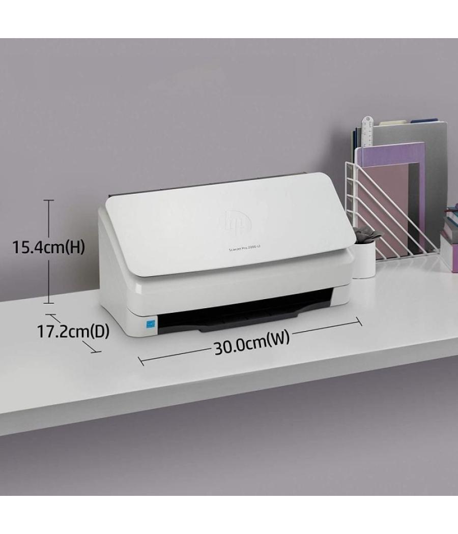 Escáner documental hp scanjet pro 2000 s2 con alimentador de documentos adf/ doble cara