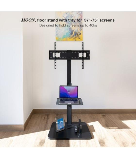 Soporte de suelo tooq moon fs2287m-b para tv de 37-75'/ hasta 40kg