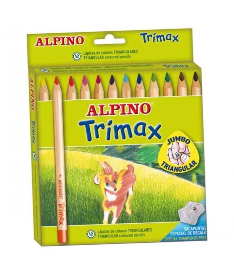 Alpino lápices de colores trimax 177mm + sacapuntas estuche de 12 c/surtidos