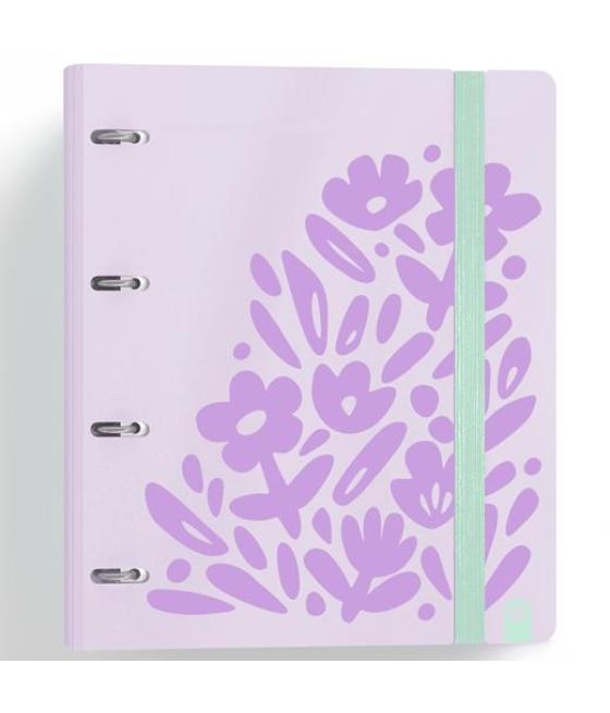 Carchivo carpeta anillas 4x35mm carpeblock 360 c/recambio 100h 90gr 4 separadores pp rígido foam malva