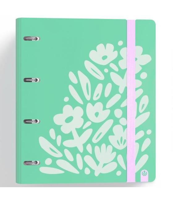 Carchivo carpeta anillas 4x35mm carpeblock 360 c/recambio 100h 90gr 4 separadores pp rígido foam verde