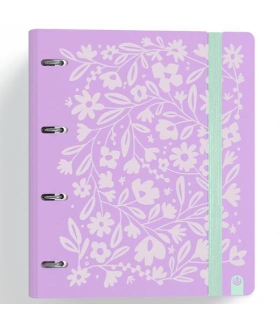 Carchivo carpeta anillas 4x35mm carpeblock 360 c/recambio 100h 90gr 4 separadores pp rígido foam violeta