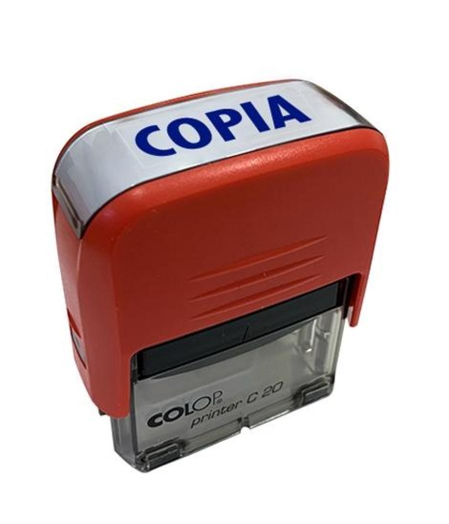 Colop sello printer c20 formula " copia " almohadilla e/20 14x38mm azul