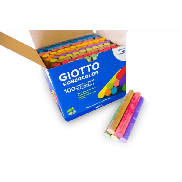 Giotto tiza robercolor colores surtidos antipolvo caja de 100