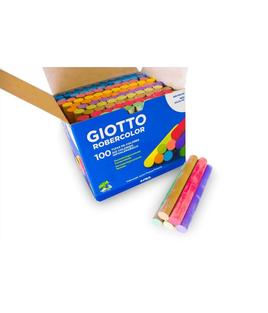 Giotto tiza robercolor colores surtidos antipolvo caja de 100