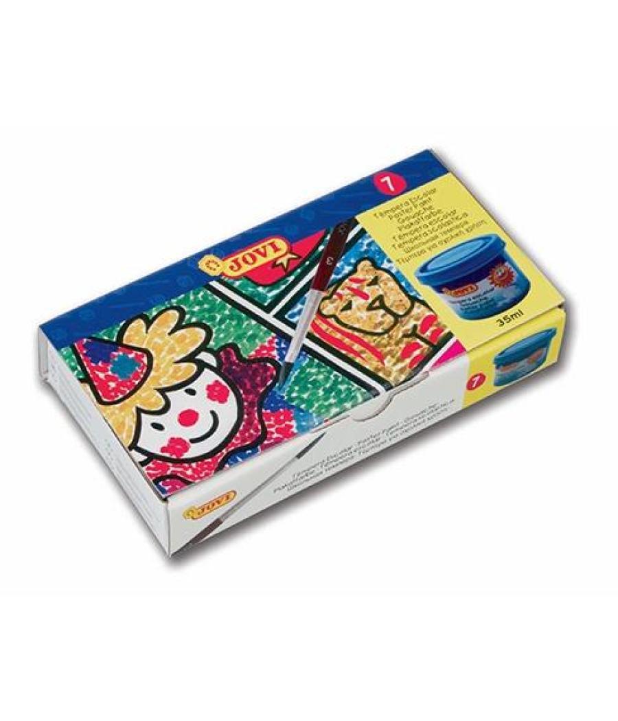 Jovi estuche 7 botes témpera escolar 35ml + pincel c/surtidos