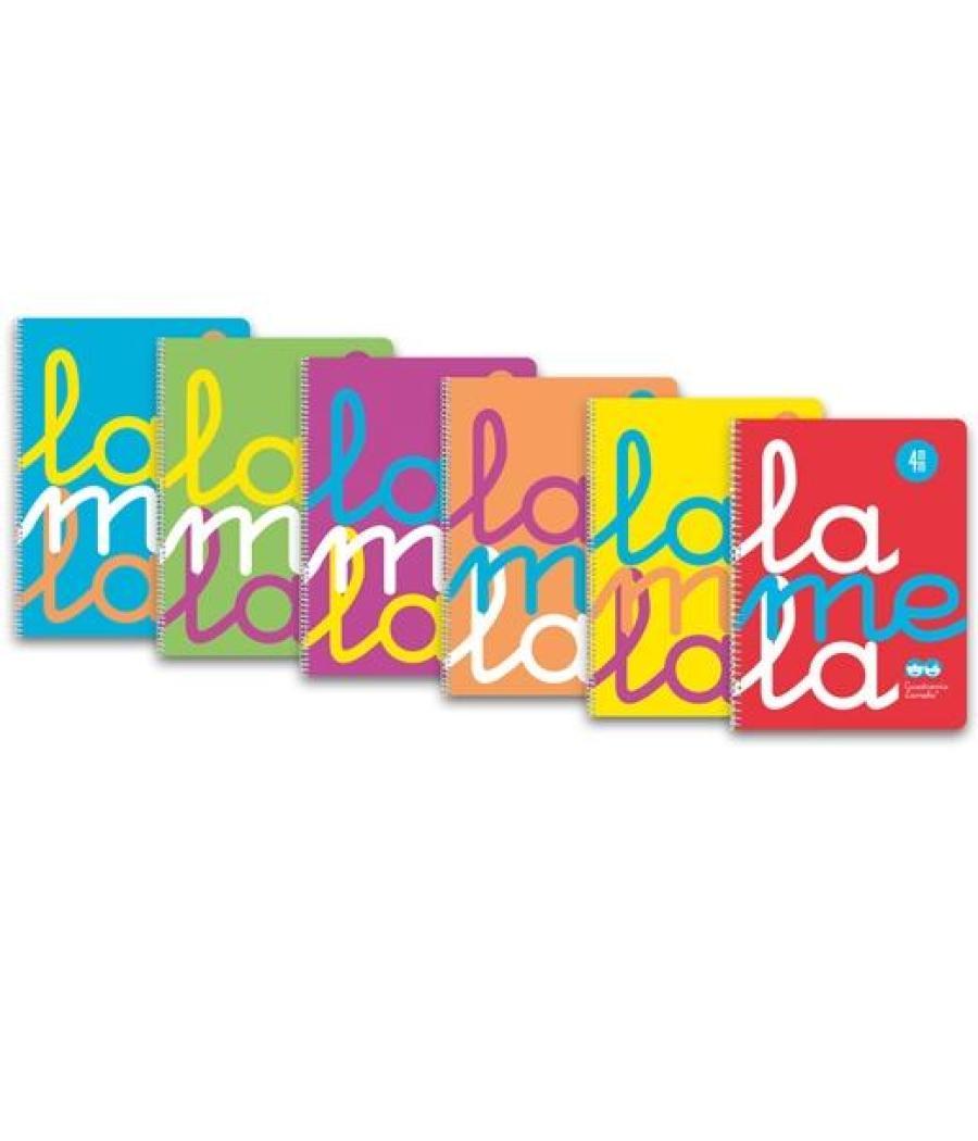 Lamela cuaderno espiral 80h folio 90gr cuadrovía 4mm tapa pp pack 6 ud c/surtidos