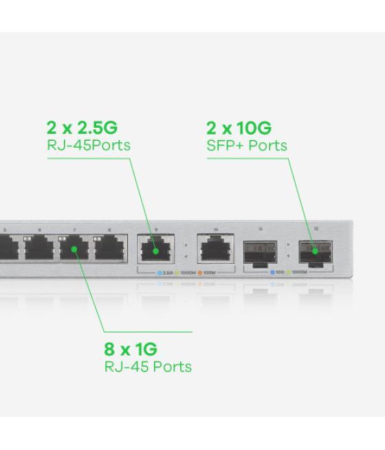 Zyxel xgs1210-12-zz0102f switch gestionado gigabit ethernet (10/100/1000) gris