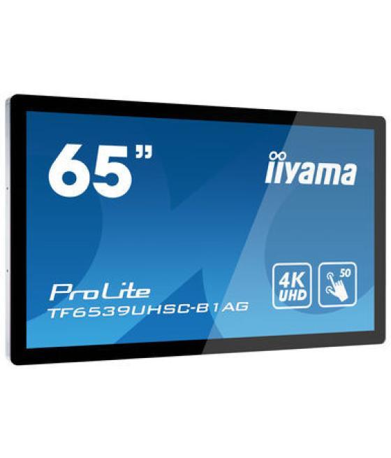 Iiyama tf6539uhsc-b1ag pizarra y accesorios interactivos 165,1 cm (65") 3840 x 2160 pixeles pantalla táctil negro usb