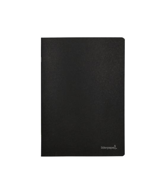 Libreta liderpapel tapa negra a5 80 hojas 60g/m2 cuadro 5mm con doble margen