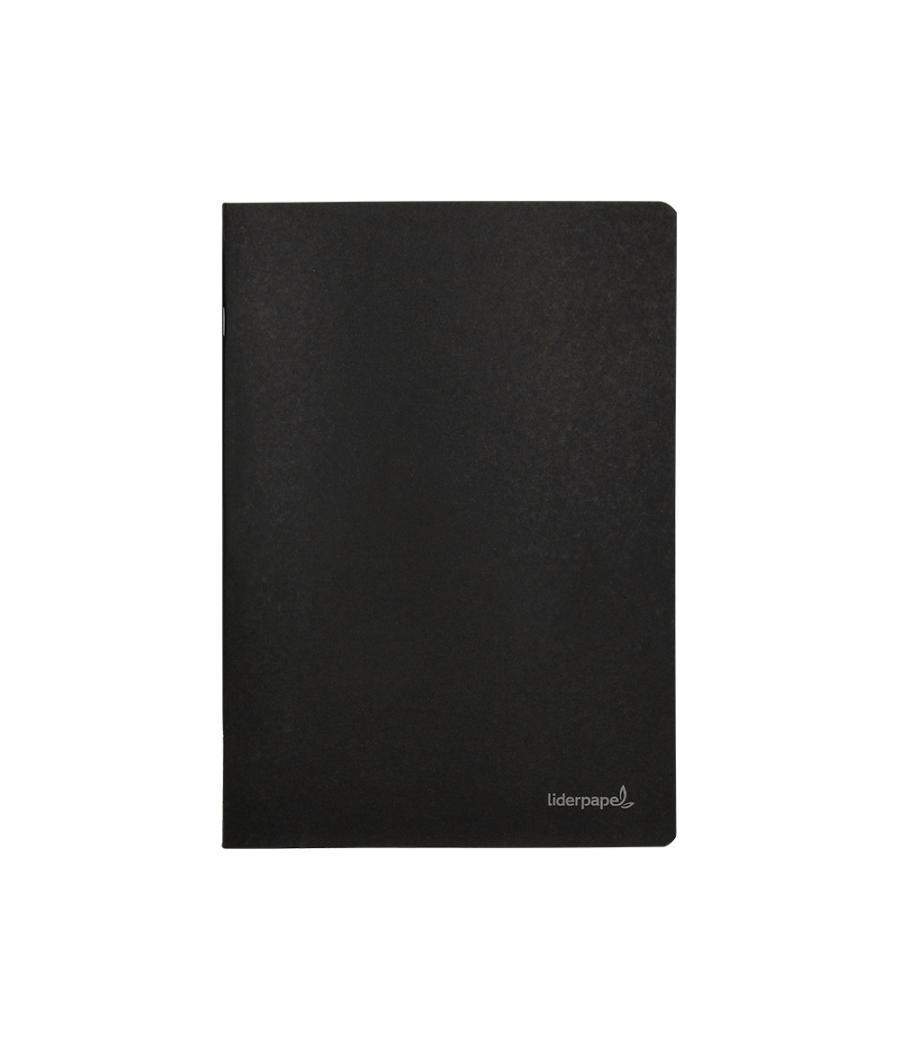 Libreta liderpapel tapa negra a5 80 hojas 60g/m2 cuadro 5mm con doble margen