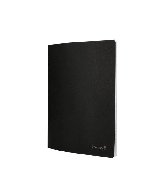 Libreta liderpapel tapa negra a5 80 hojas 60g/m2 cuadro 5mm con doble margen