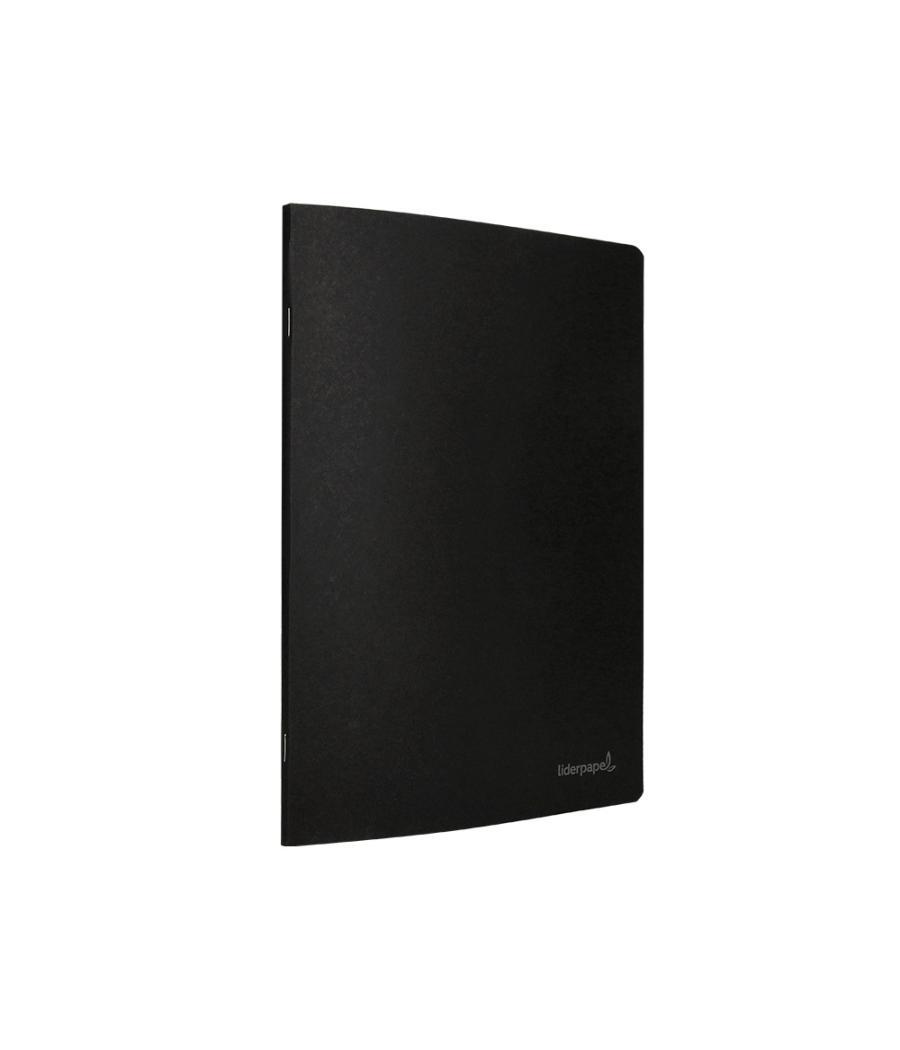 Libreta liderpapel tapa negra a5 80 hojas 60g/m2 cuadro 5mm con doble margen