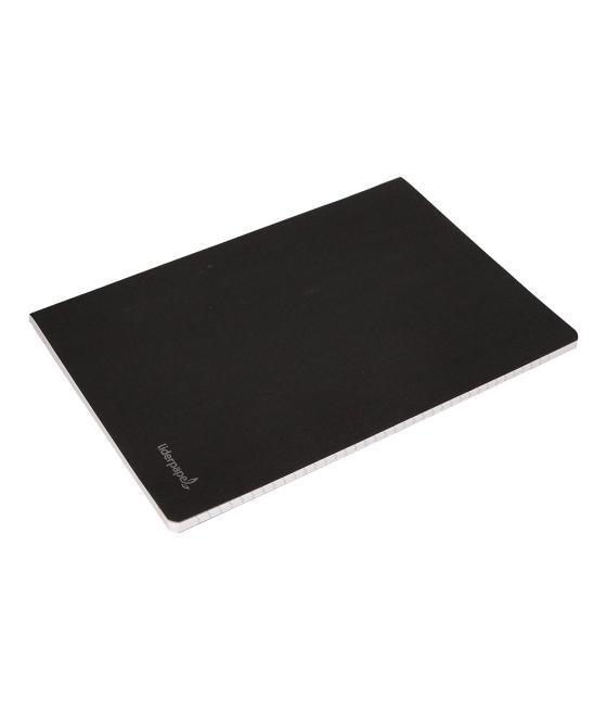 Libreta liderpapel tapa negra a5 80 hojas 60g/m2 cuadro 5mm con doble margen