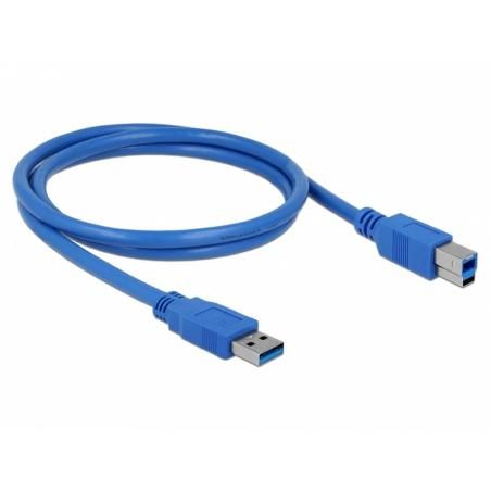 Delock Cable USB 3.0 tipo A-B macho/macho 1M Azul - Imagen 1