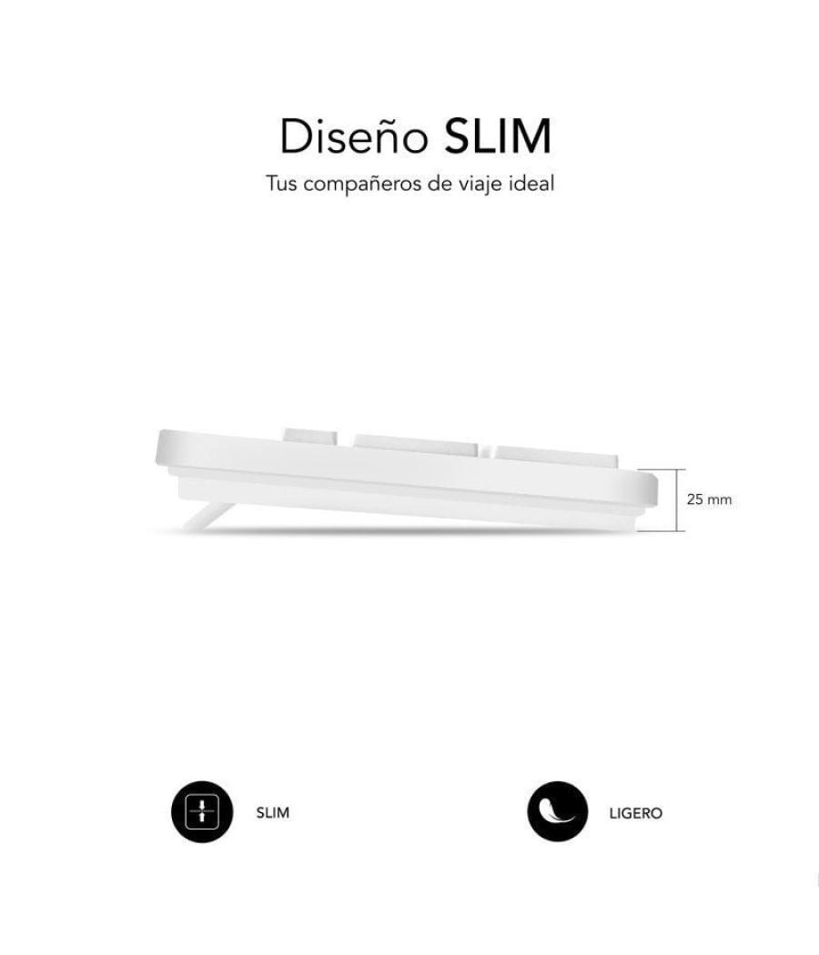 Teclado subblim business slim silencioso/ blanco