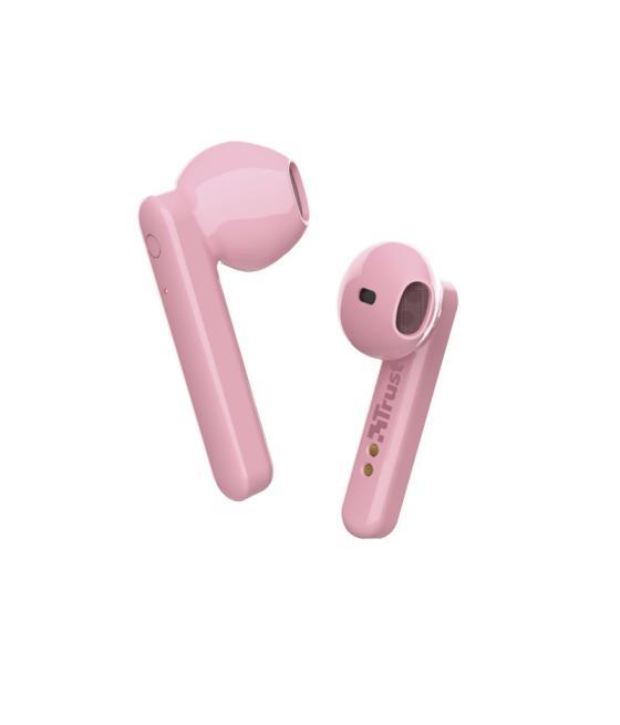 Auricular bluetooth trust primo touch tactil base recargable color rosa 23782