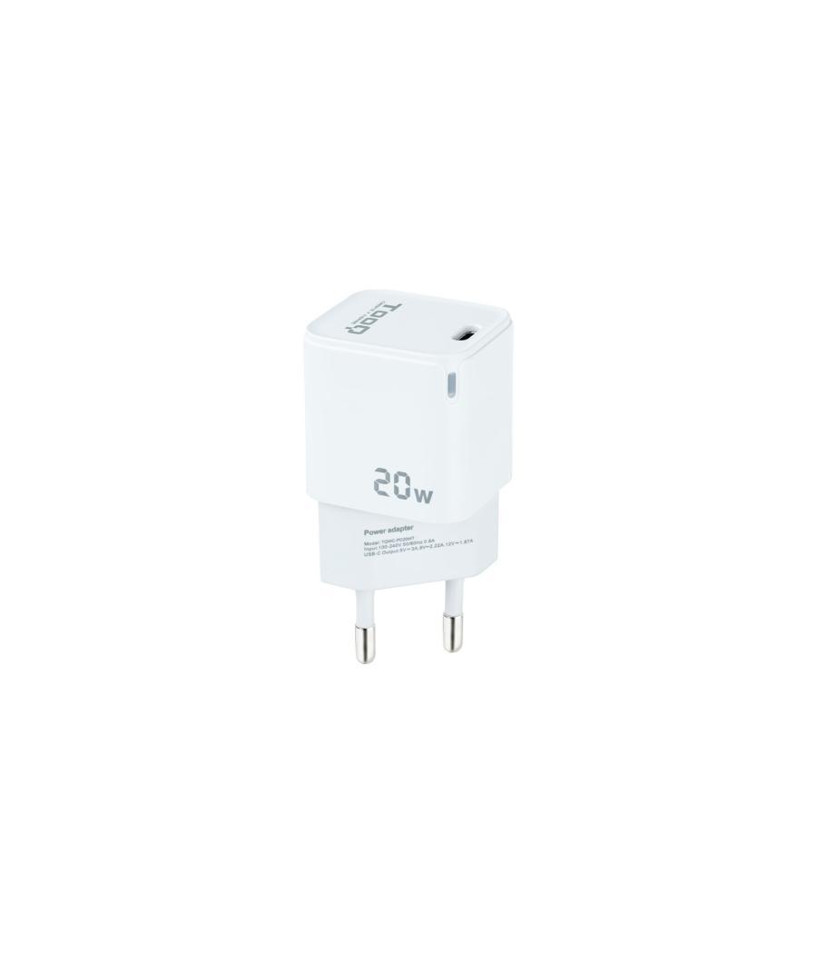 Cargador de pared tooq tqwc-pd20wt usb-c pd 20w blanco