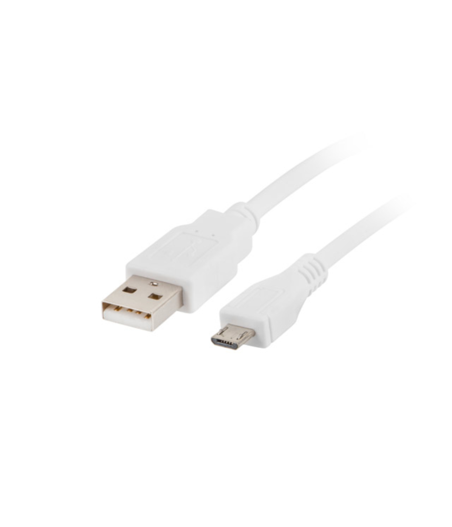 Cable usb lanberg 2.0 macho/micro usb macho 1m blanco