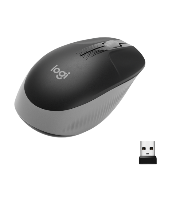 Raton logitech m190 inalambrico negro gris