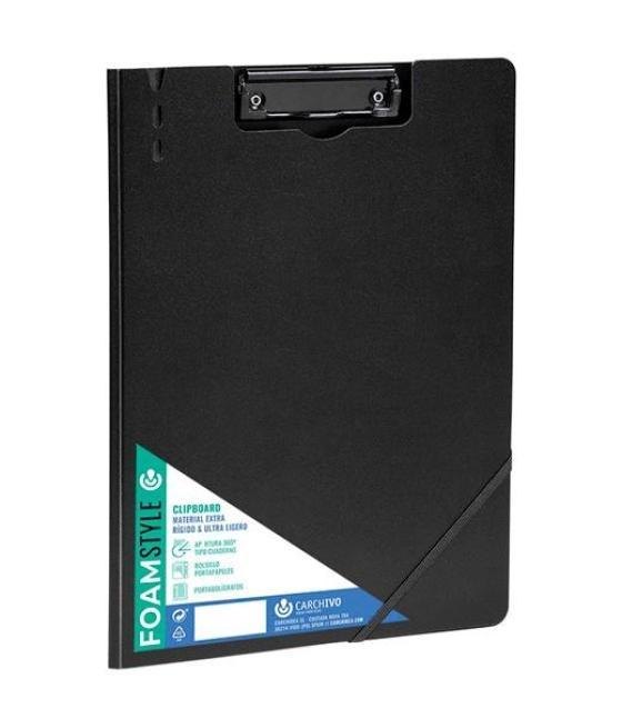 Carchivo carpeta con pinza foam style a4 c/goma negro