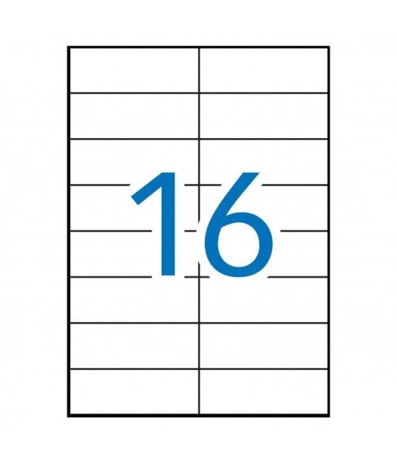 Multi-3 etiquetas adhesivas 105x37mm inkjet/láser c/rectos 16 x 100h blanco