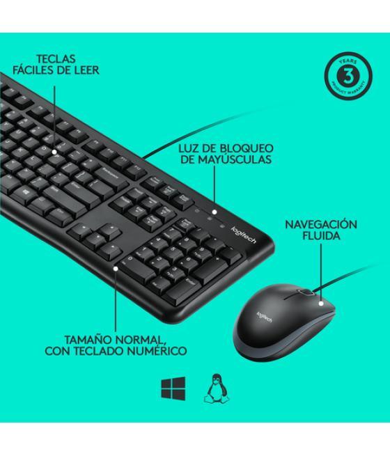 Logitech desktop mk120 - kit teclado - ratón - usb - español