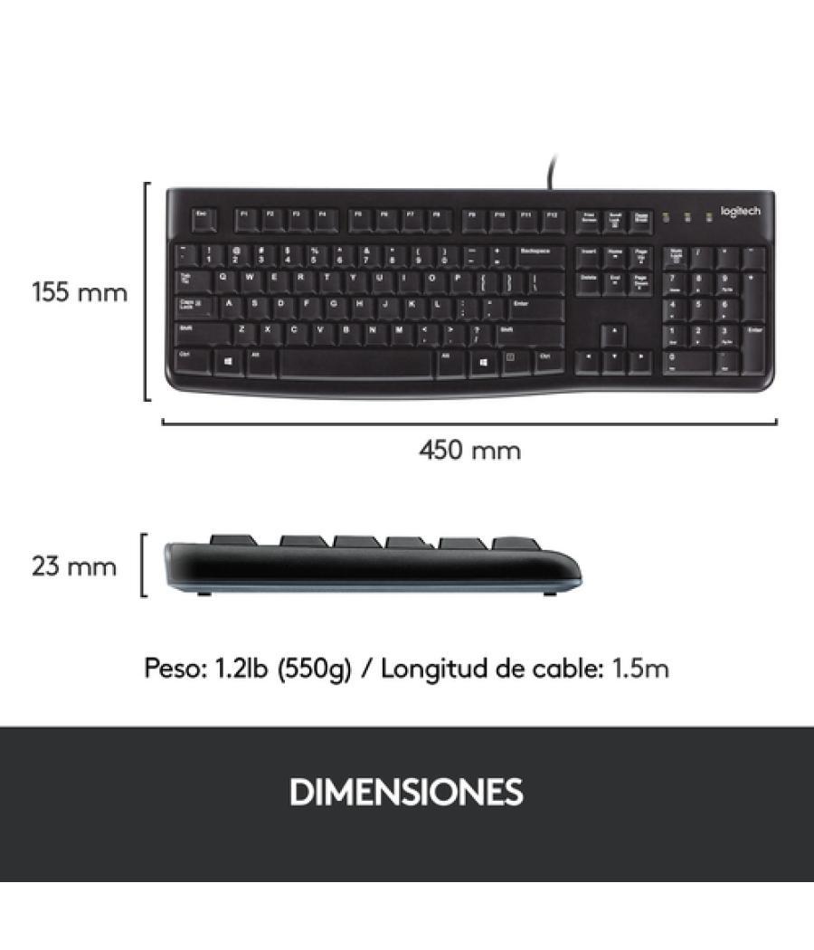 Logitech desktop mk120 - kit teclado - ratón - usb - español