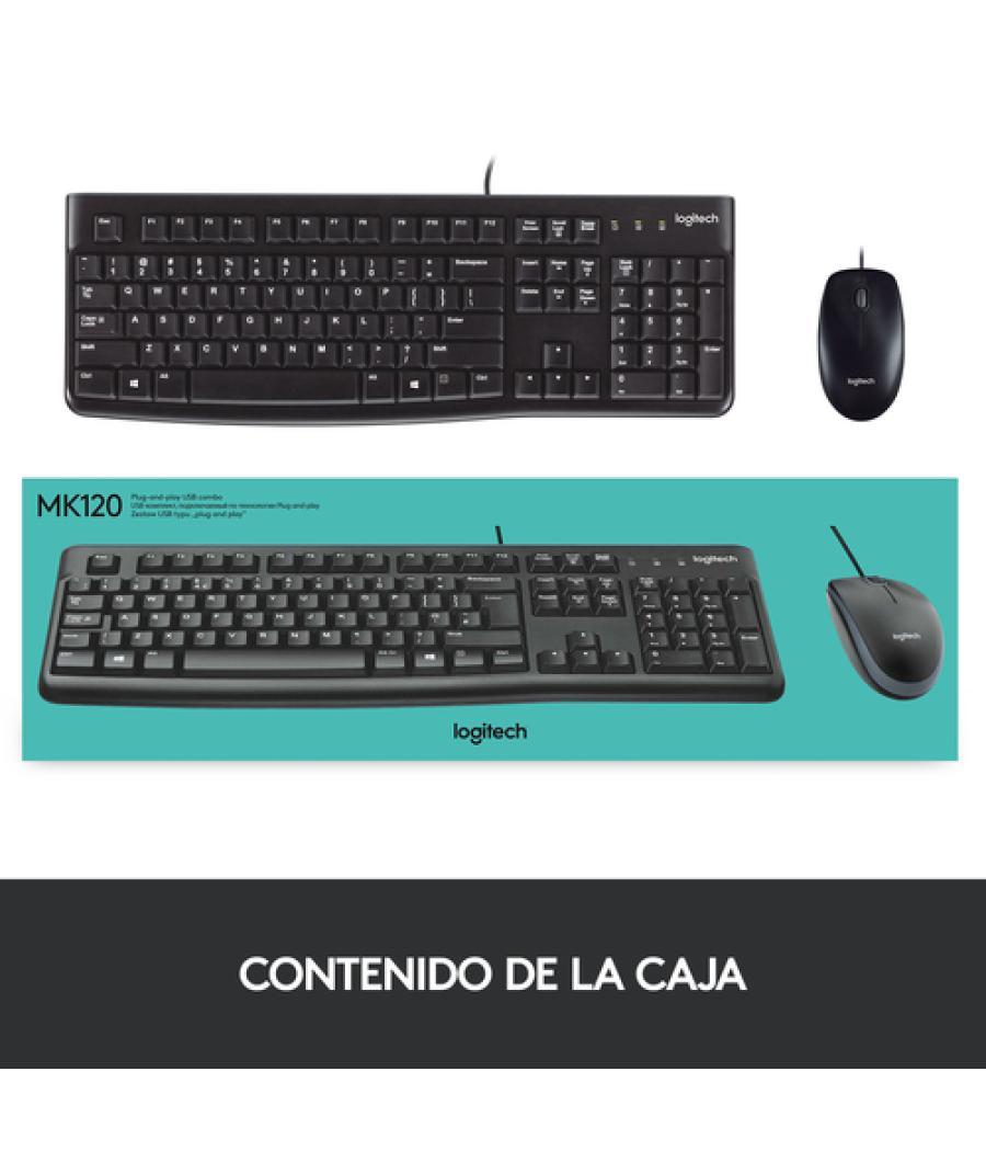 Logitech desktop mk120 - kit teclado - ratón - usb - español